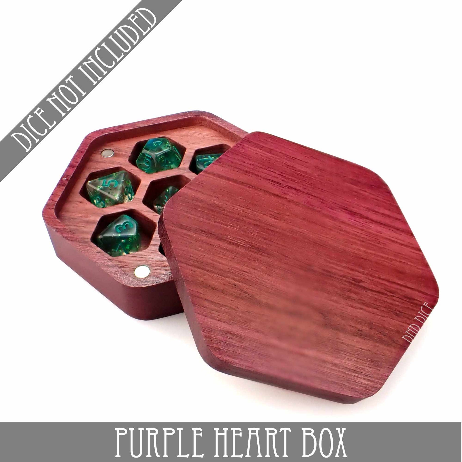 Purple Heart Wood Dice Box