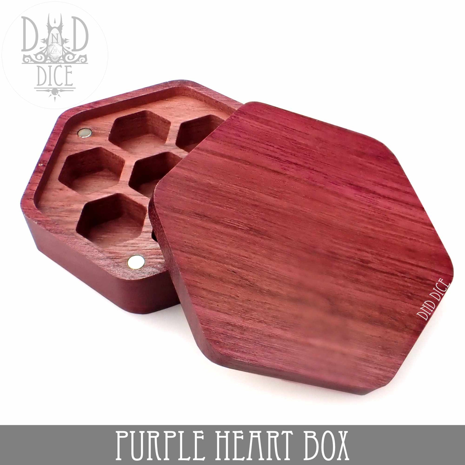 Purple Heart Wood Dice Box