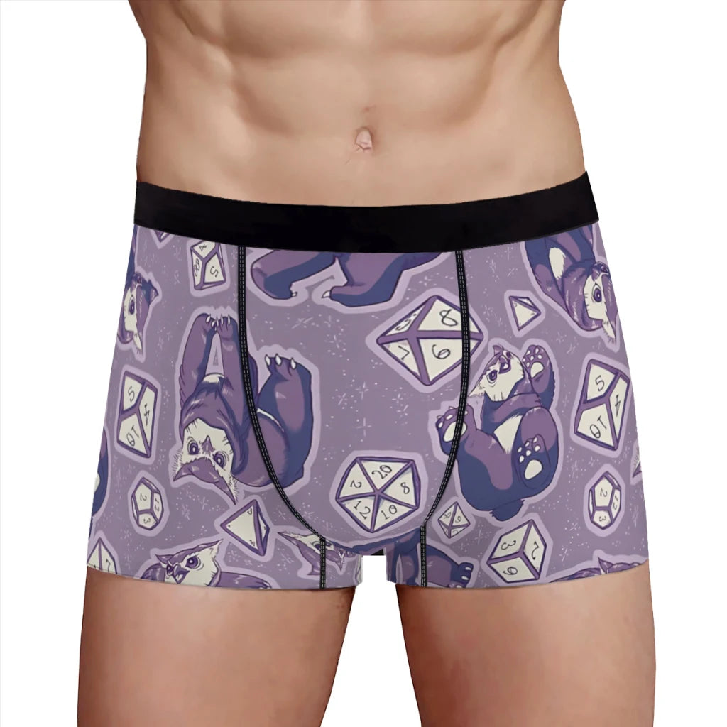 Purple Owlbears DnD Game Underpants Homme Panties Male Underwear Print Shorts Boxer Briefs