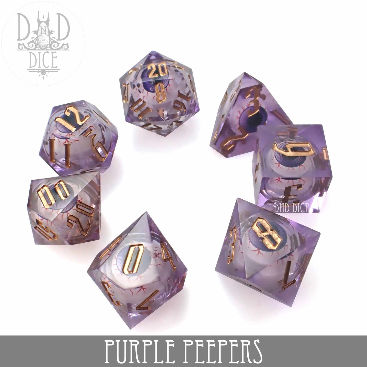 Purple Peepers Liquid Core Dice Set