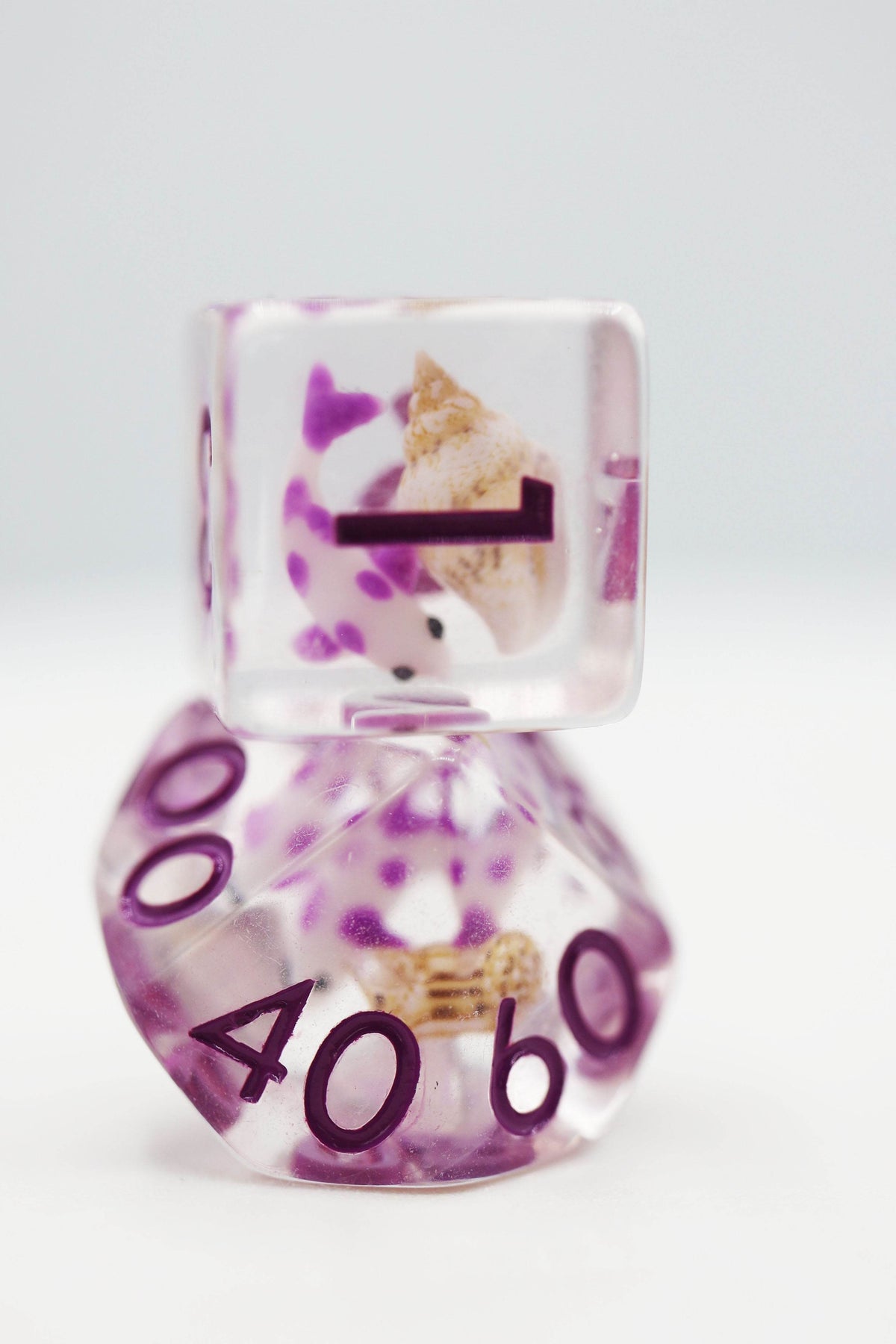 Purple Koi Fish RPG Dice Set - 