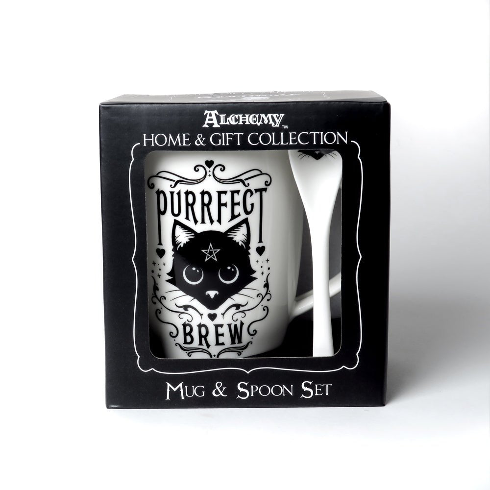 Purrfect Brew Mug Tea Cup and Spoon