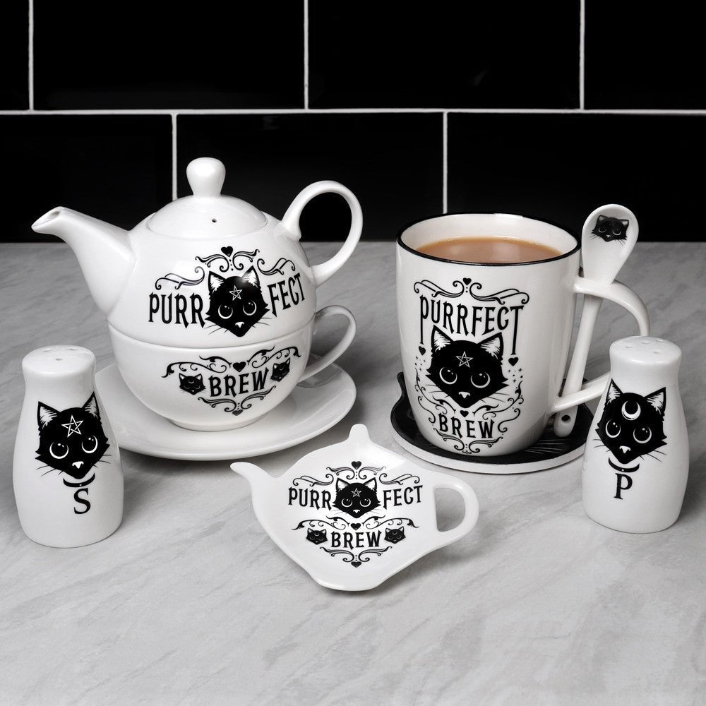 Purrfect Brew Mug Tea Cup and Spoon