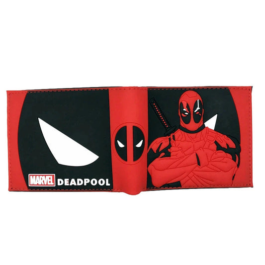 PVC Marvel Hero Deadpool Wallet Short Purse with Coin Pocket Gift for Boys Wholesale