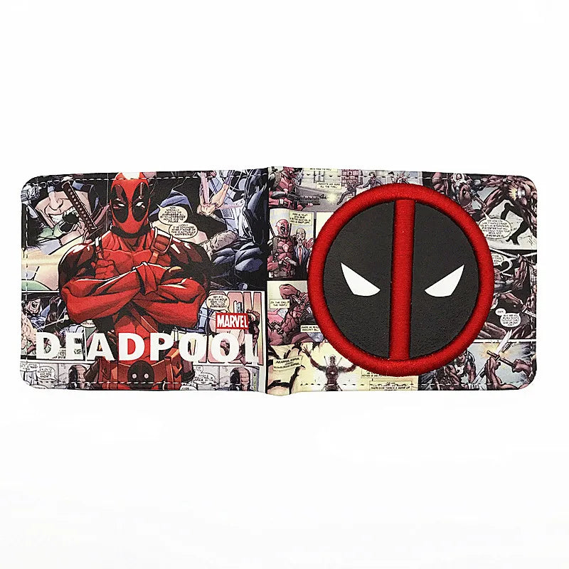 PVC Marvel Hero Deadpool Wallet Short Purse with Coin Pocket Gift for Boys Wholesale