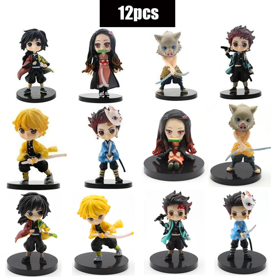 Q Posket Figure Wholesale Demon Slayer Mini Figurine 6pcs/12pcs/Sets Kimetsu No Yaiba