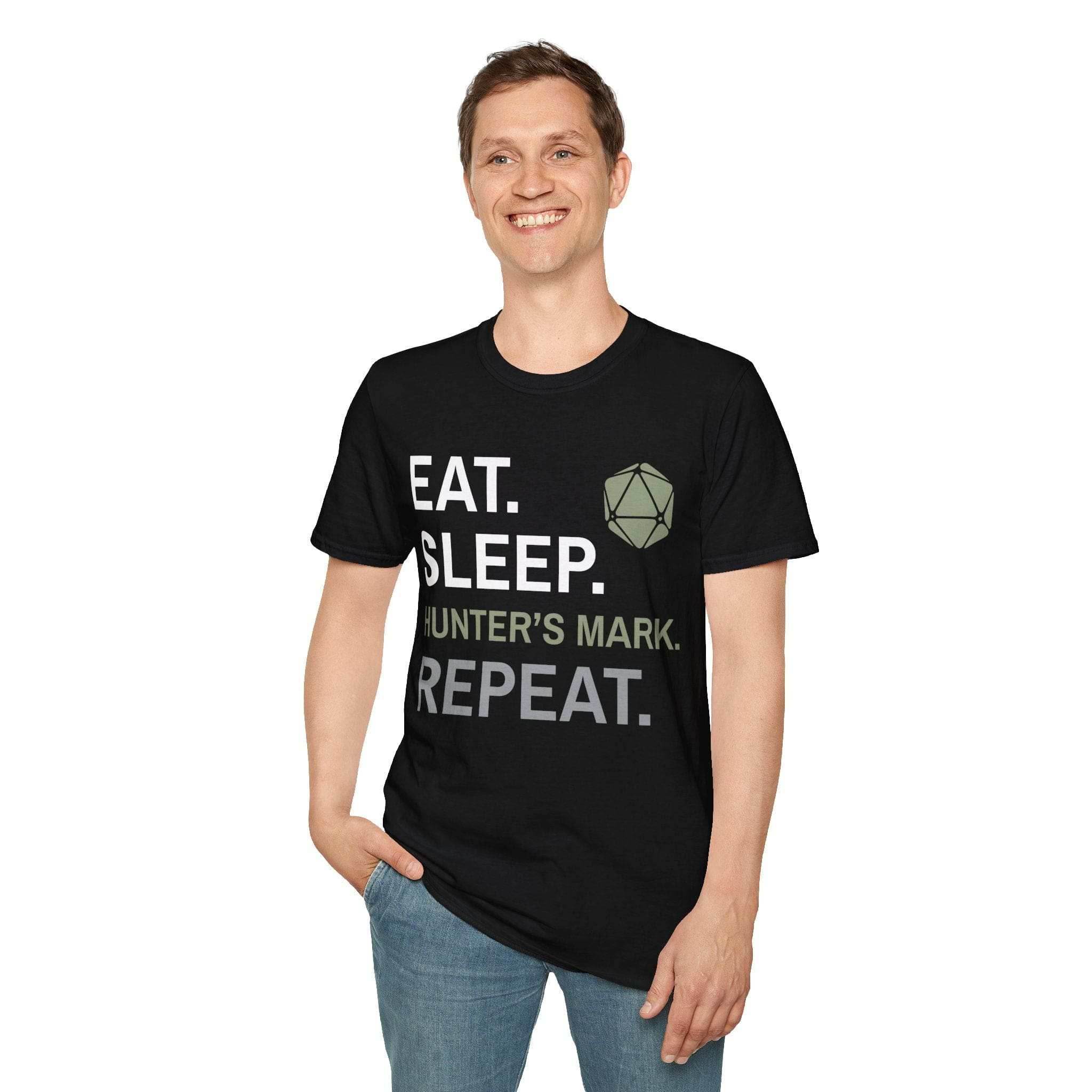 Ranger Class T-Shirt – 'Eat, Sleep, Hunter's Mark, Repeat' - Navy / S