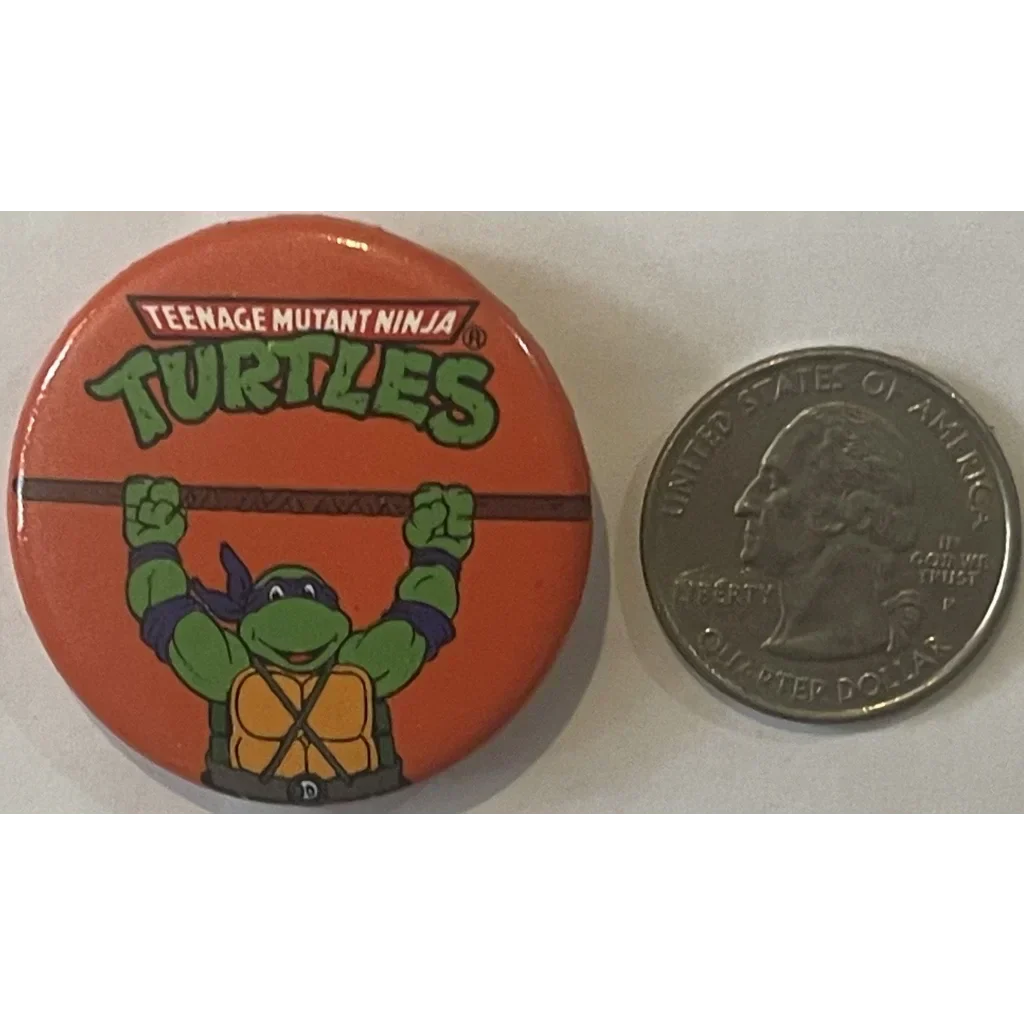 Vintage 1990 Teenage Mutant Ninja Turtles Movie Pin — Donatello | Button‑Up Co.