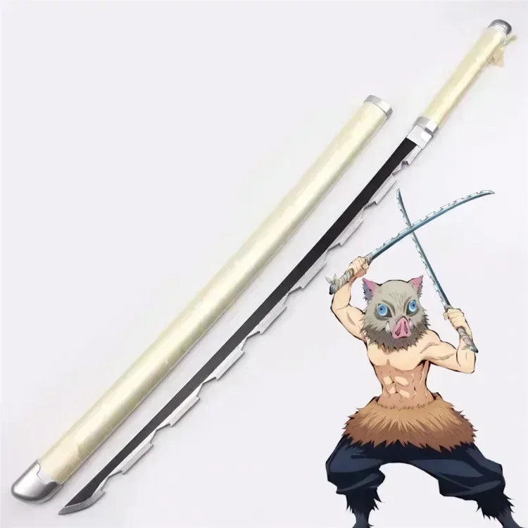 Real Size Demon Slayer Katana Anime Kimetsu No Yaiba Mitsuri Cosplay Prop Ninja Knife Japanese Samurai Sword Weapon Kid Toy Gift