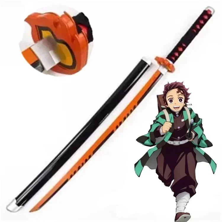 Real Size Demon Slayer Katana Anime Kimetsu No Yaiba Mitsuri Cosplay Prop Ninja Knife Japanese Samurai Sword Weapon Kid Toy Gift