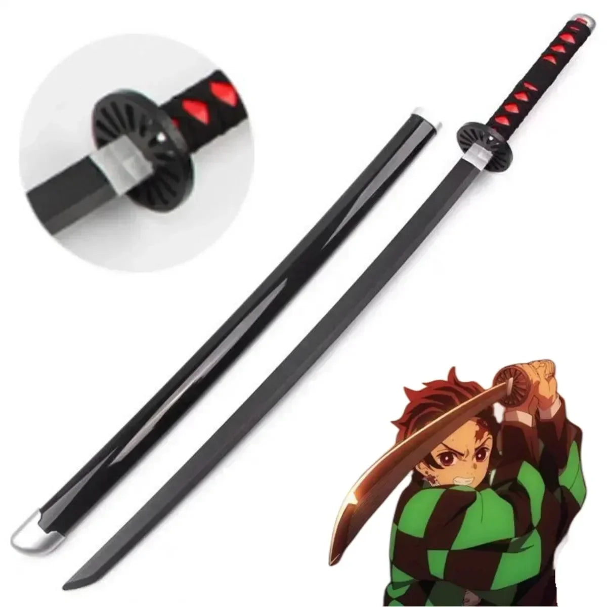 Real Size Demon Slayer Katana Anime Kimetsu No Yaiba Mitsuri Cosplay Prop Ninja Knife Japanese Samurai Sword Weapon Kid Toy Gift