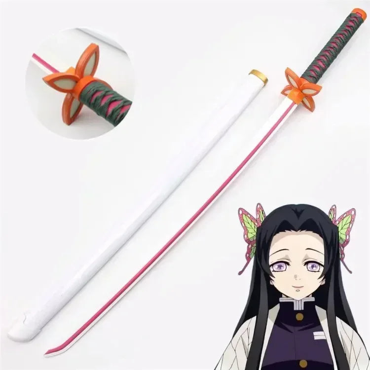 Real Size Demon Slayer Katana Anime Kimetsu No Yaiba Mitsuri Cosplay Prop Ninja Knife Japanese Samurai Sword Weapon Kid Toy Gift