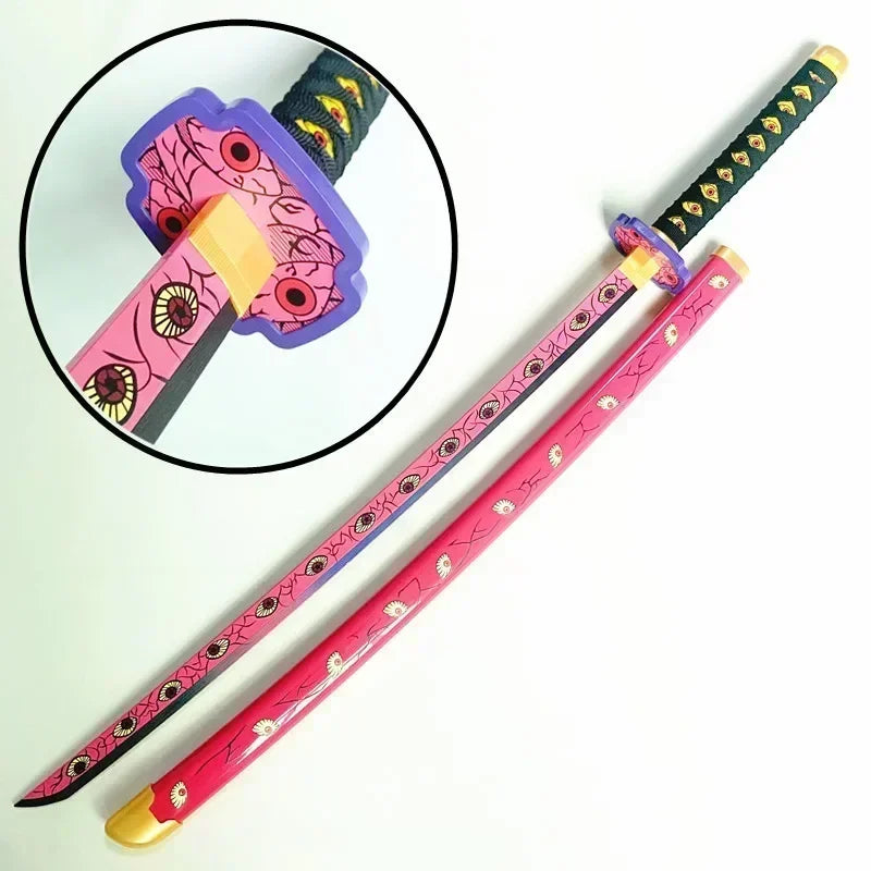 Real Size Demon Slayer Katana Anime Kimetsu No Yaiba Mitsuri Cosplay Prop Ninja Knife Japanese Samurai Sword Weapon Kid Toy Gift