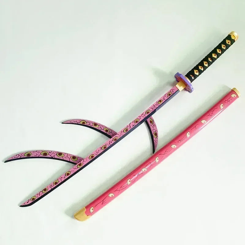 Real Size Demon Slayer Katana Anime Kimetsu No Yaiba Mitsuri Cosplay Prop Ninja Knife Japanese Samurai Sword Weapon Kid Toy Gift