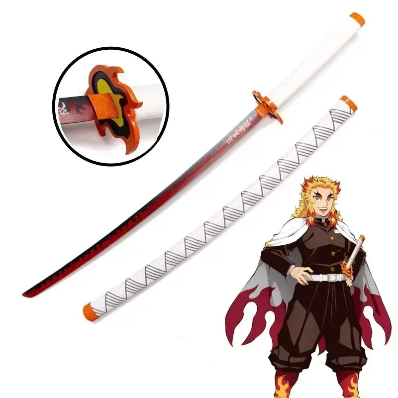 Real Size Demon Slayer Katana Anime Kimetsu No Yaiba Mitsuri Cosplay Prop Ninja Knife Japanese Samurai Sword Weapon Kid Toy Gift