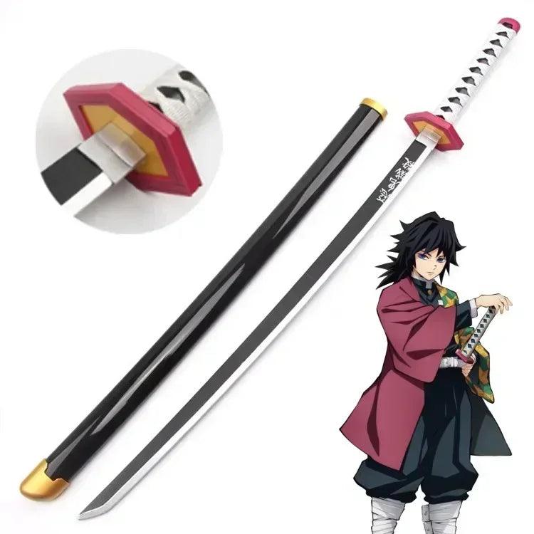 Real Size Demon Slayer Katana Anime Kimetsu No Yaiba Mitsuri Cosplay Prop Ninja Knife Japanese Samurai Sword Weapon Kid Toy Gift