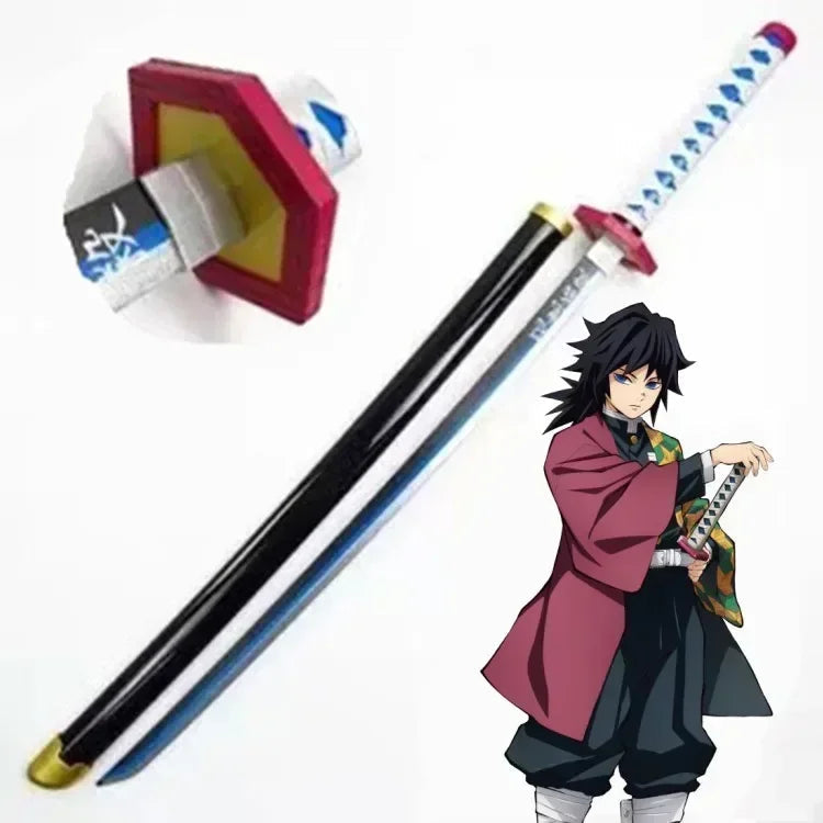 Real Size Demon Slayer Katana Anime Kimetsu No Yaiba Mitsuri Cosplay Prop Ninja Knife Japanese Samurai Sword Weapon Kid Toy Gift