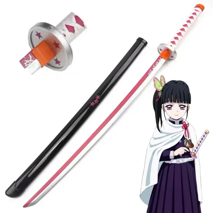 Real Size Demon Slayer Katana Anime Kimetsu No Yaiba Mitsuri Cosplay Prop Ninja Knife Japanese Samurai Sword Weapon Kid Toy Gift