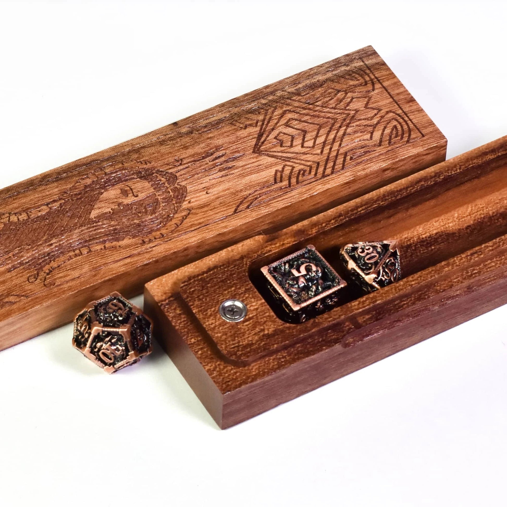 Rectangle Wooden Dice Box, Dice Case, Dice Holder Dice Chest for D&D Dice Set, D&D, RPG, Tabletop Games, Wooden Display Box