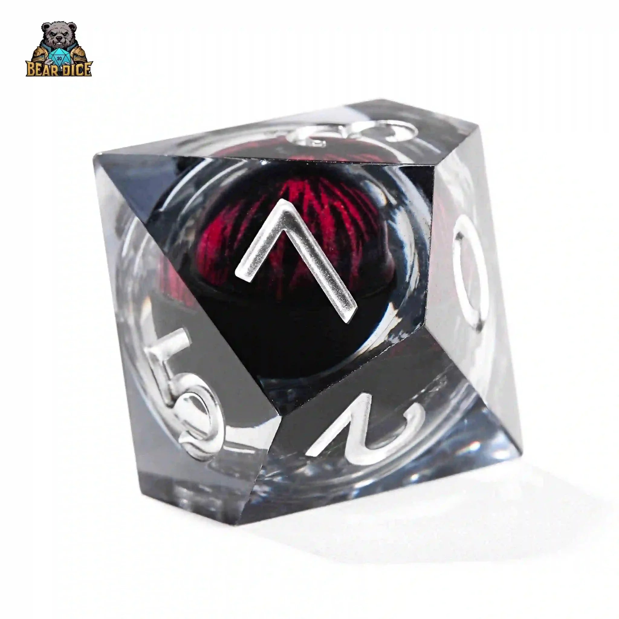 Red Eye Spirit Liquid Lock Black Crystal D10 Dice-Resin 10 Siede Dice