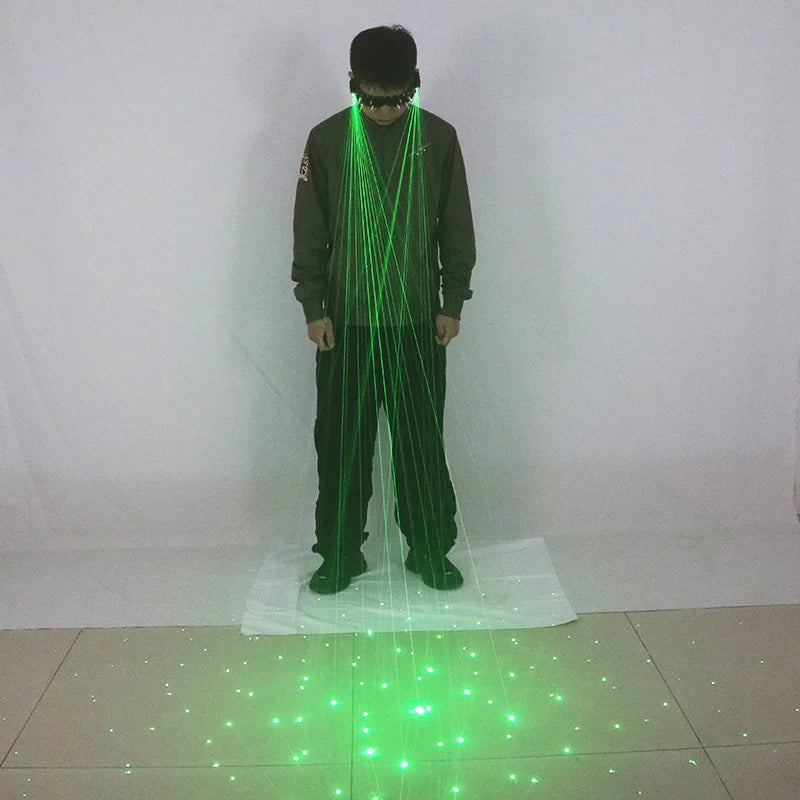 Red, green, blue laser glasses, laser show, fluorescent performance, party, bar props, cyberpunk rivets