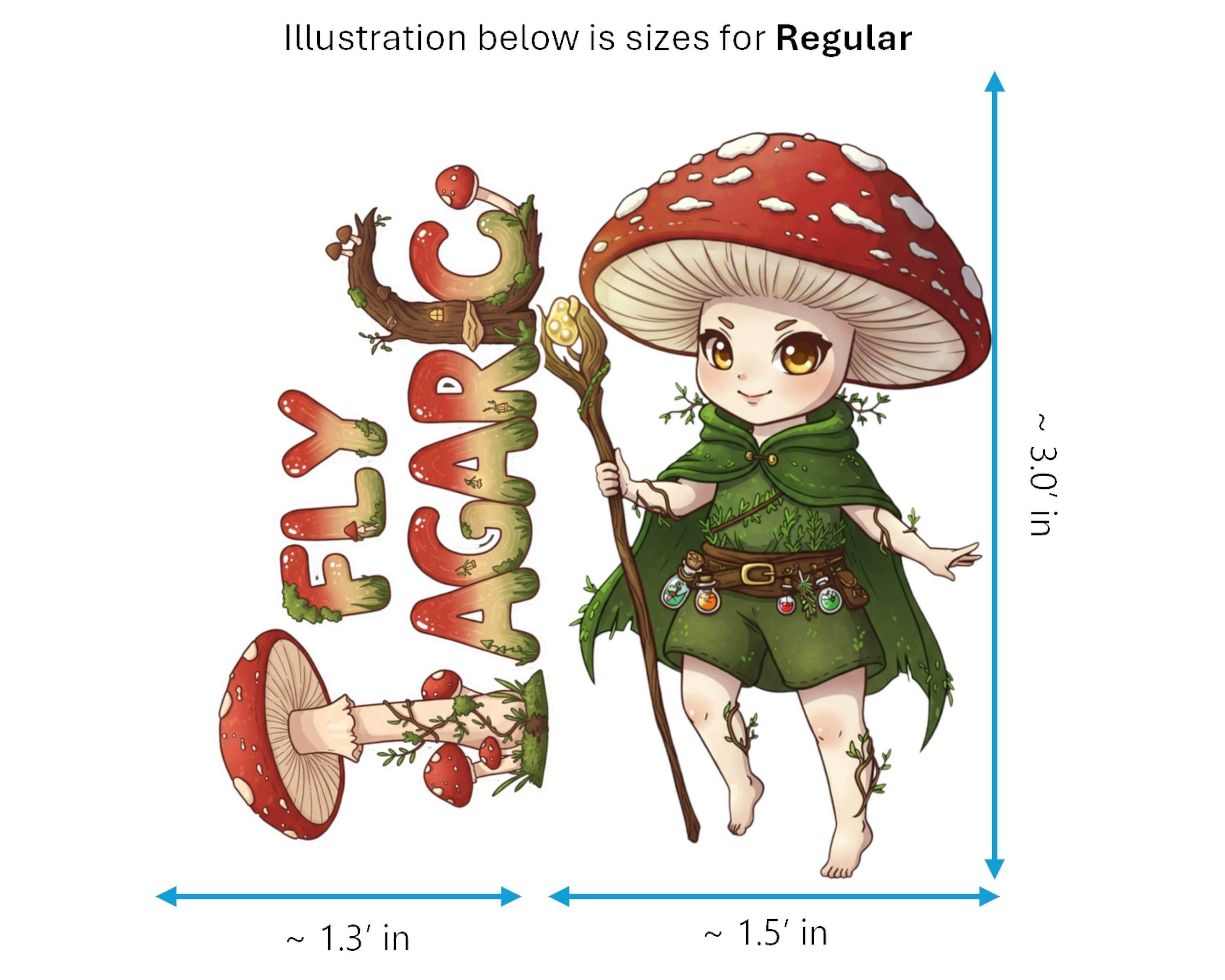 Fly Agaric Sticker and Magnet - the Forest Fey Fungikins™ – Whimsical Mushroom Art | Waterproof & UV-Proof - Sticker / Regular