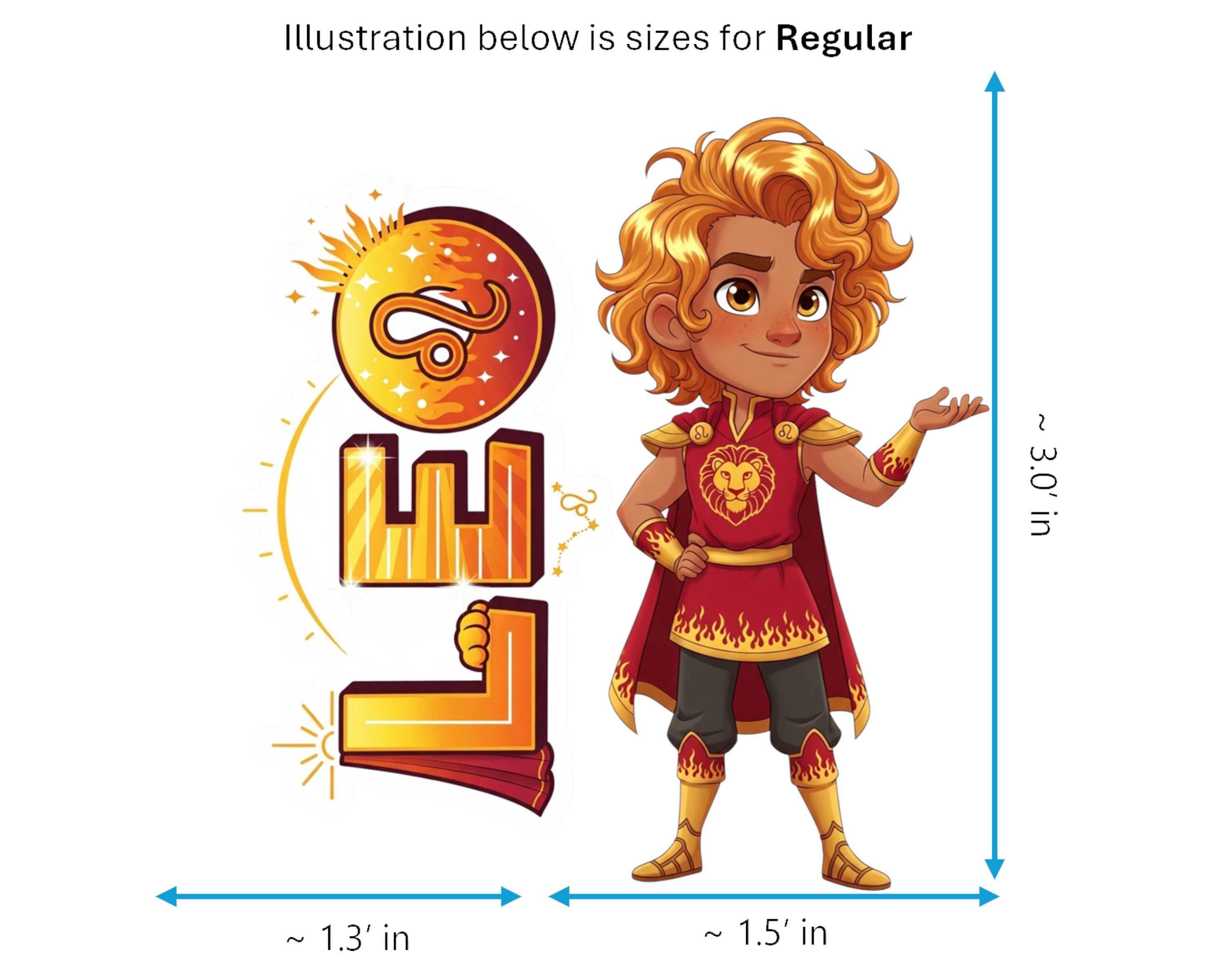 Leo Sticker and Magnet - the Regal Lion Horoskins™ – Zodiac Fire Sign | Waterproof & UV-Proof - Sticker / Regular
