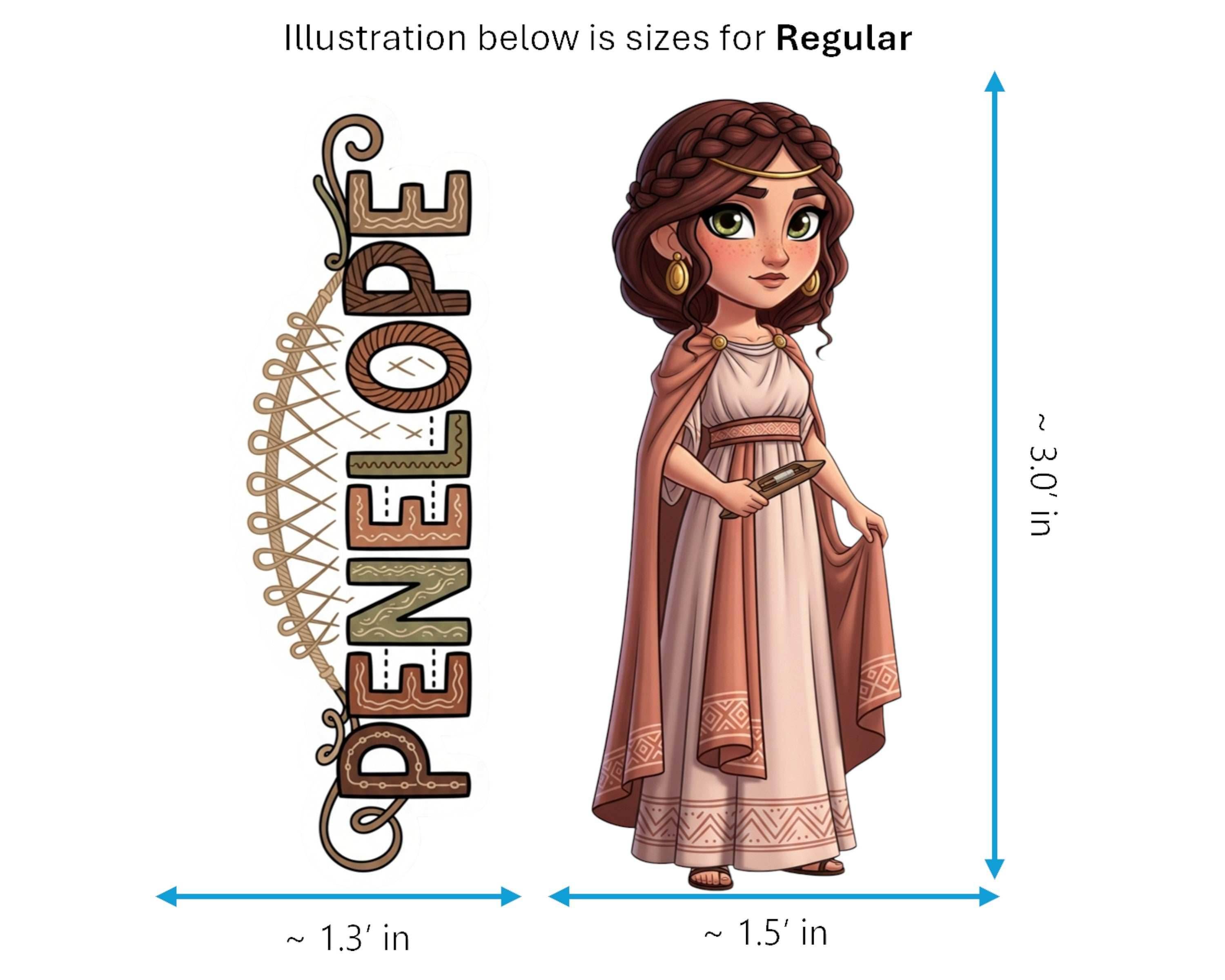 Penelope Sticker and Magnet - Cunning Weaver Mythkins™ – Queen of Ithaca | Waterproof & UV-Proof - Sticker / Regular