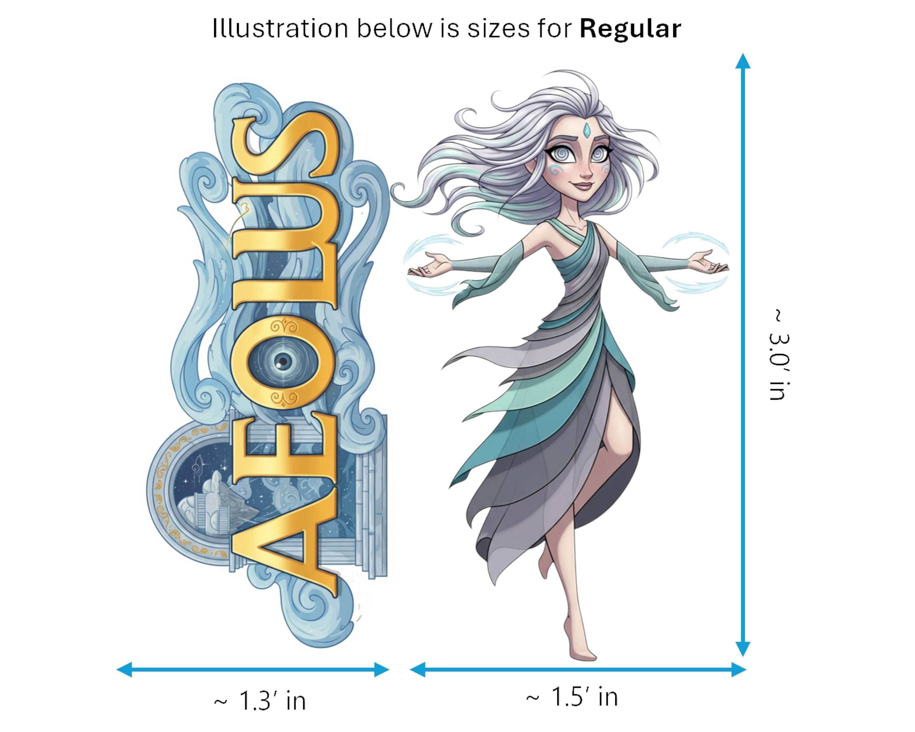 Aeolus Sticker and Magnet - Tamer of Storms Mythkins™ – Greek Goddess of Winds | Waterproof & UV-Proof - Sticker / Regular
