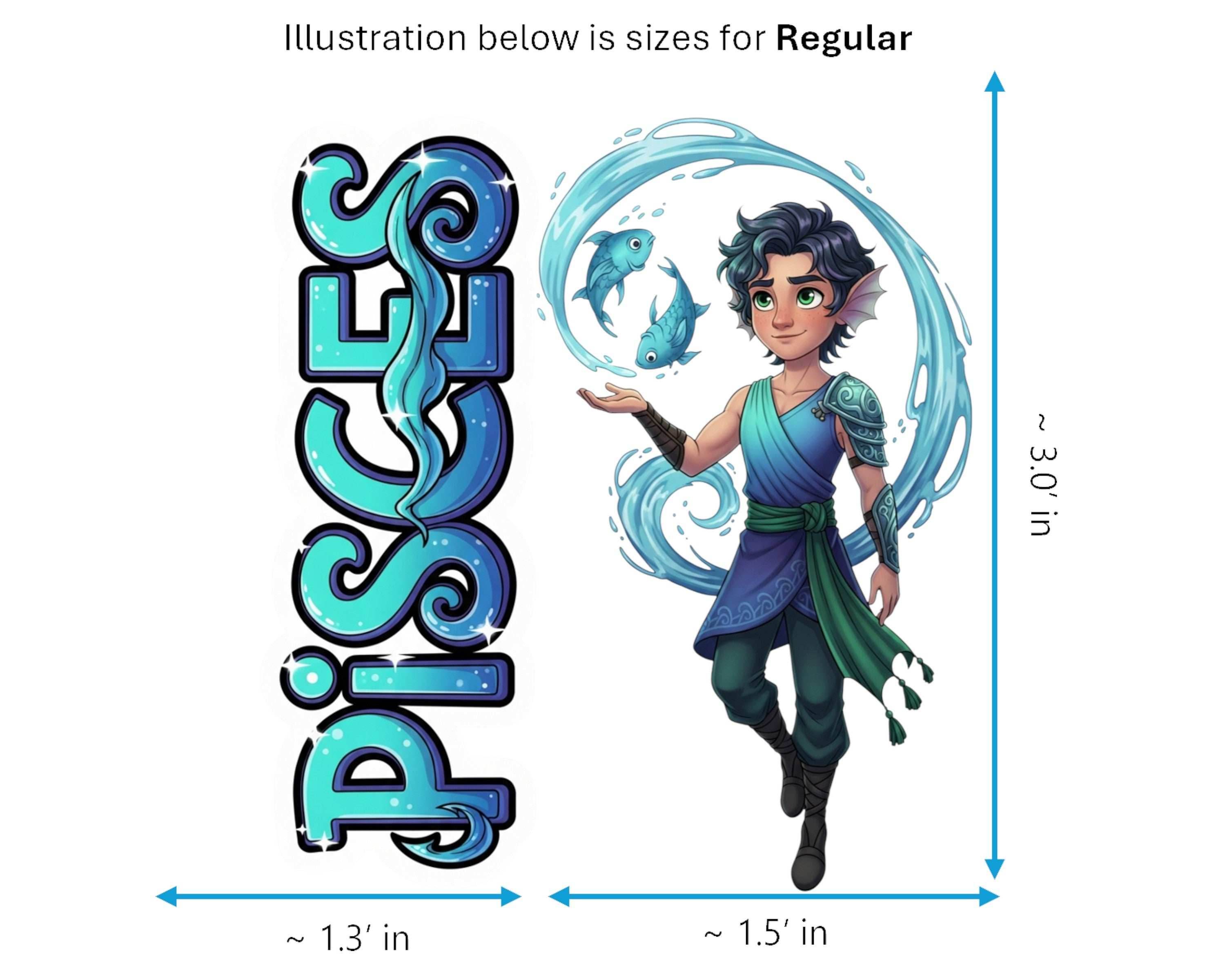 Pisces Sticker and Magnet - the Dreamer Horoskins™ – Zodiac Water Sign | Waterproof & UV-Proof - Sticker / Regular