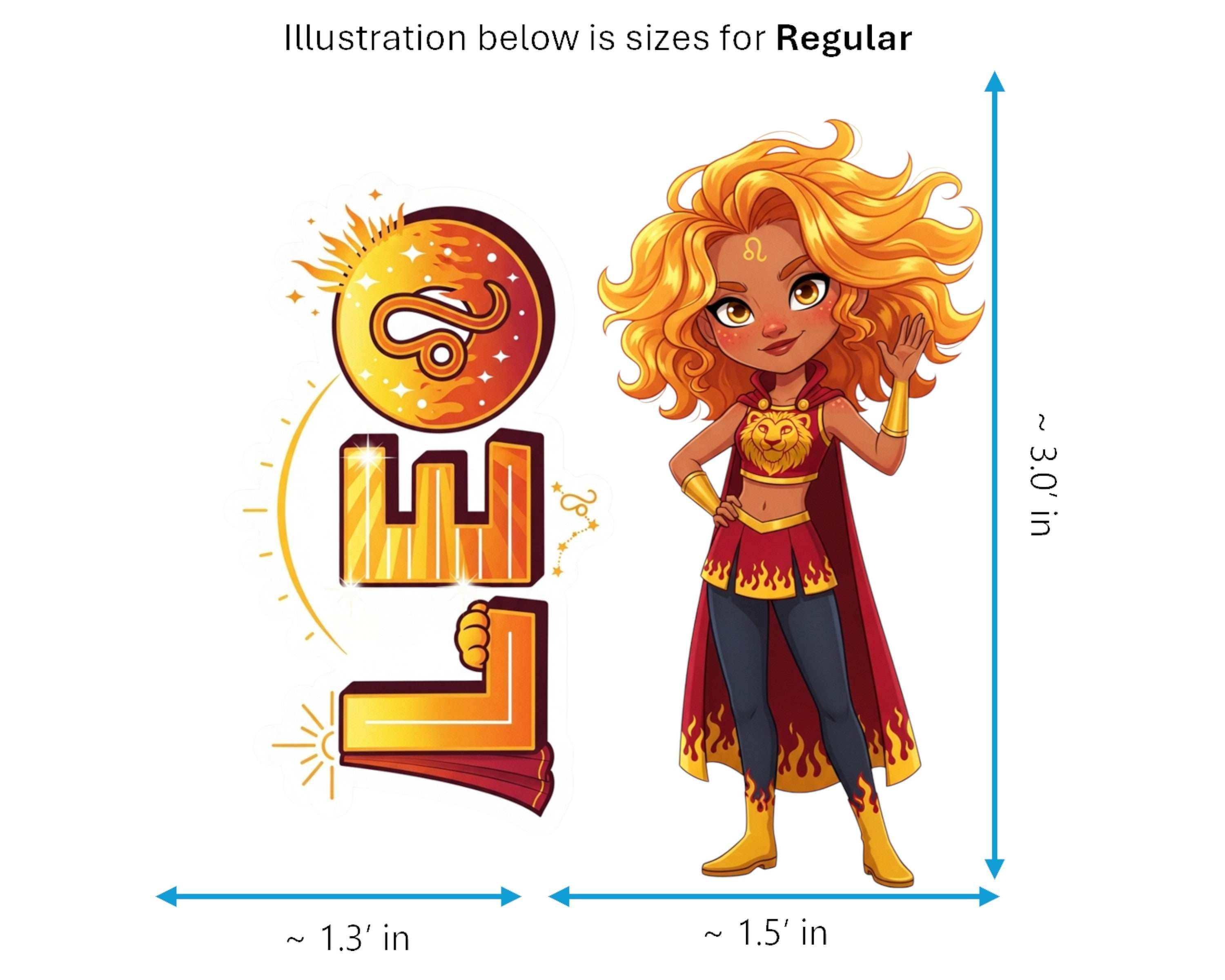 Leo Sticker and Magnet - the Solar Queen Horoskins™ – Zodiac Fire Sign | Waterproof & UV-Proof - Sticker / Regular