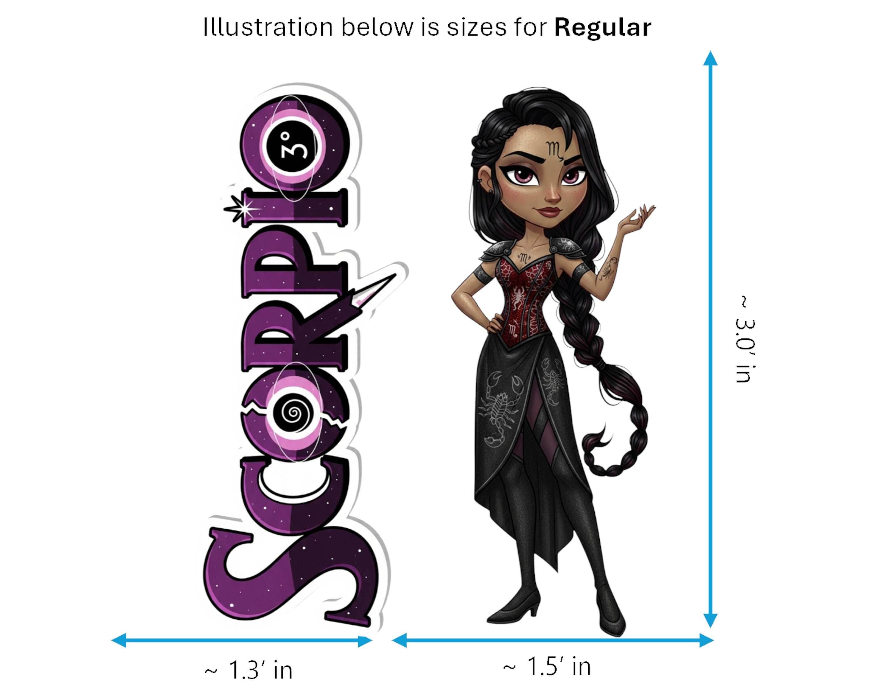 Scorpio Sticker and Magnet - Enigmatic Scorpion Horoskins™ – Zodiac Water Sign | Waterproof & UV-Proof - Sticker / Regular