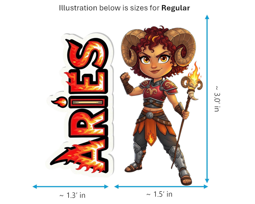 Aries Sticker and Magnet - Fire-Hearted Ram Horoskins™ – Zodiac Fire Sign | Waterproof & UV-Proof - Sticker / Regular
