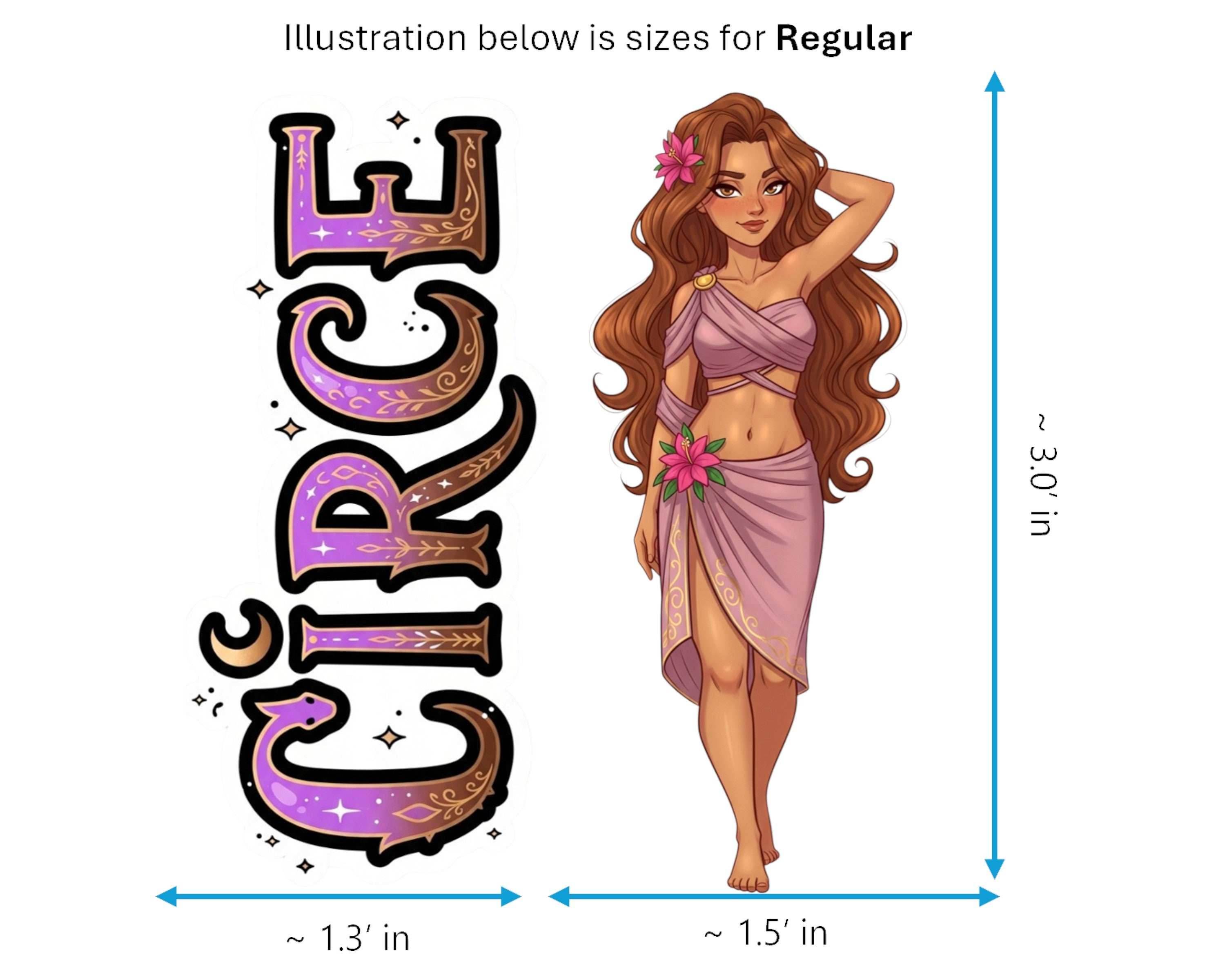 Circe Sticker and Magnet - the Divine Nymph Mythkins™ – Greek Mythology Nymph | Waterproof & UV-Proof - Sticker / Regular