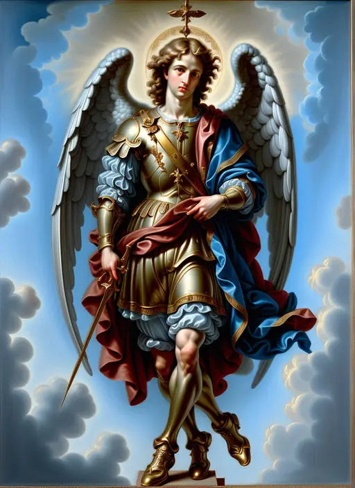 Renaissance Angels Poster Prints For Gallery Living Room Home Decor Archangel Michael With A Sword Canvas Painting Wall Art