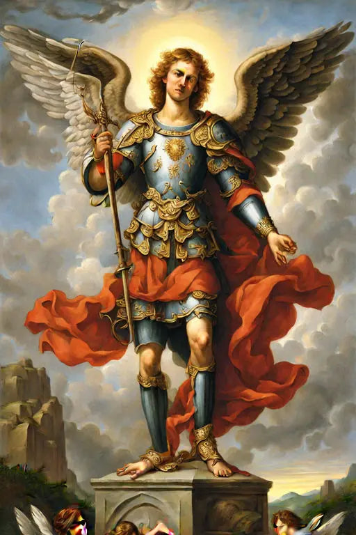 Renaissance Angels Poster Prints For Gallery Living Room Home Decor Archangel Michael With A Sword Canvas Painting Wall Art