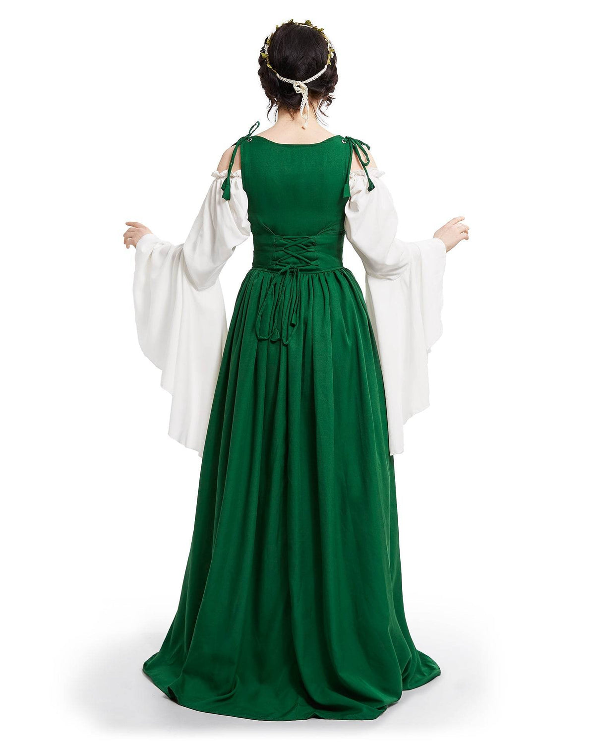 Renaissance Faire 2 piece Full Costume Irish Dress & Long-Sleeved Chemise - XXS/XS / Charcoal