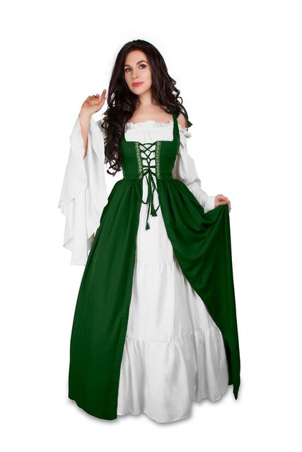 Renaissance Faire 2 piece Full Costume Irish Dress & Long-Sleeved Chemise