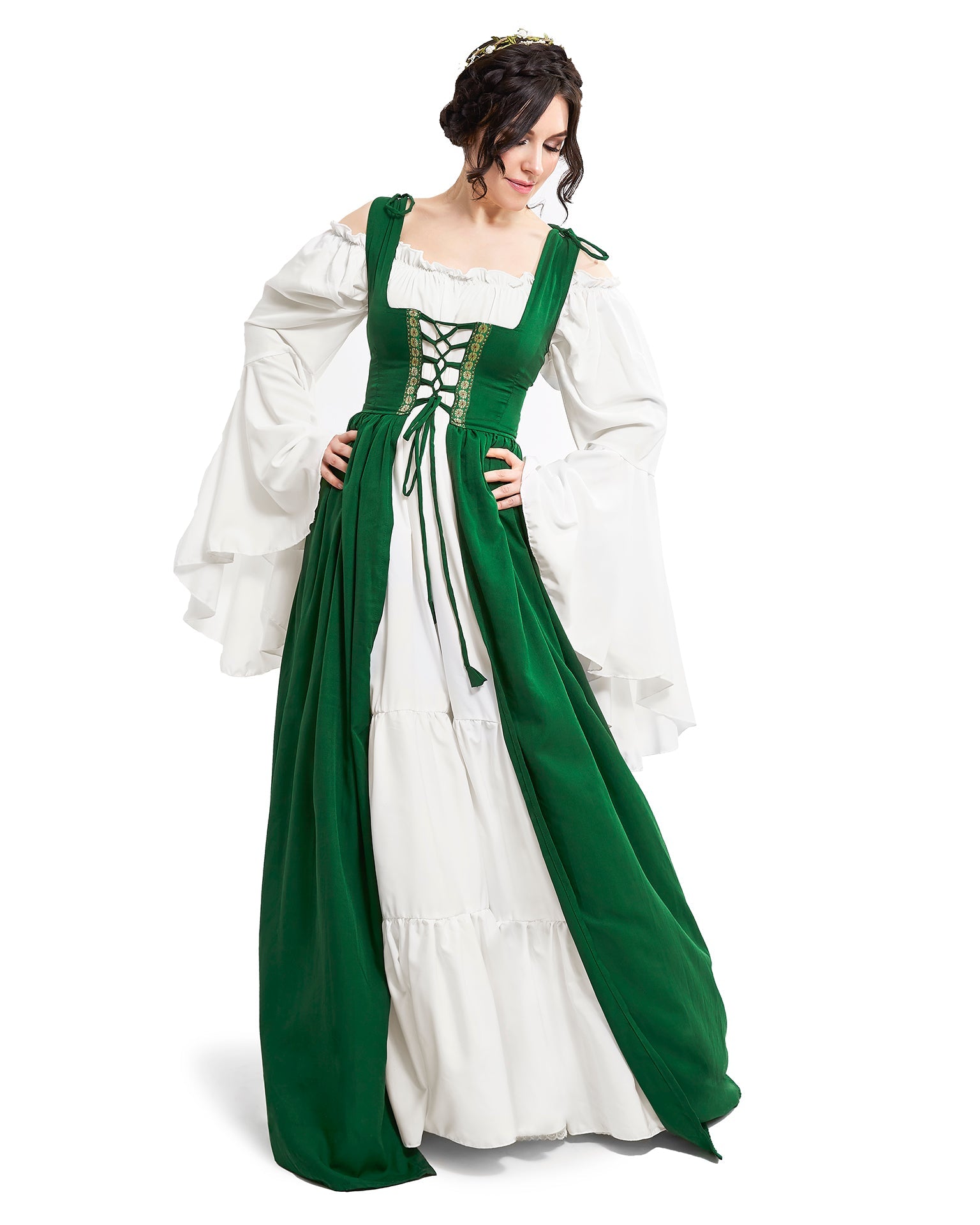 Renaissance Faire 2 piece Full Costume Irish Dress & Long-Sleeved Chemise