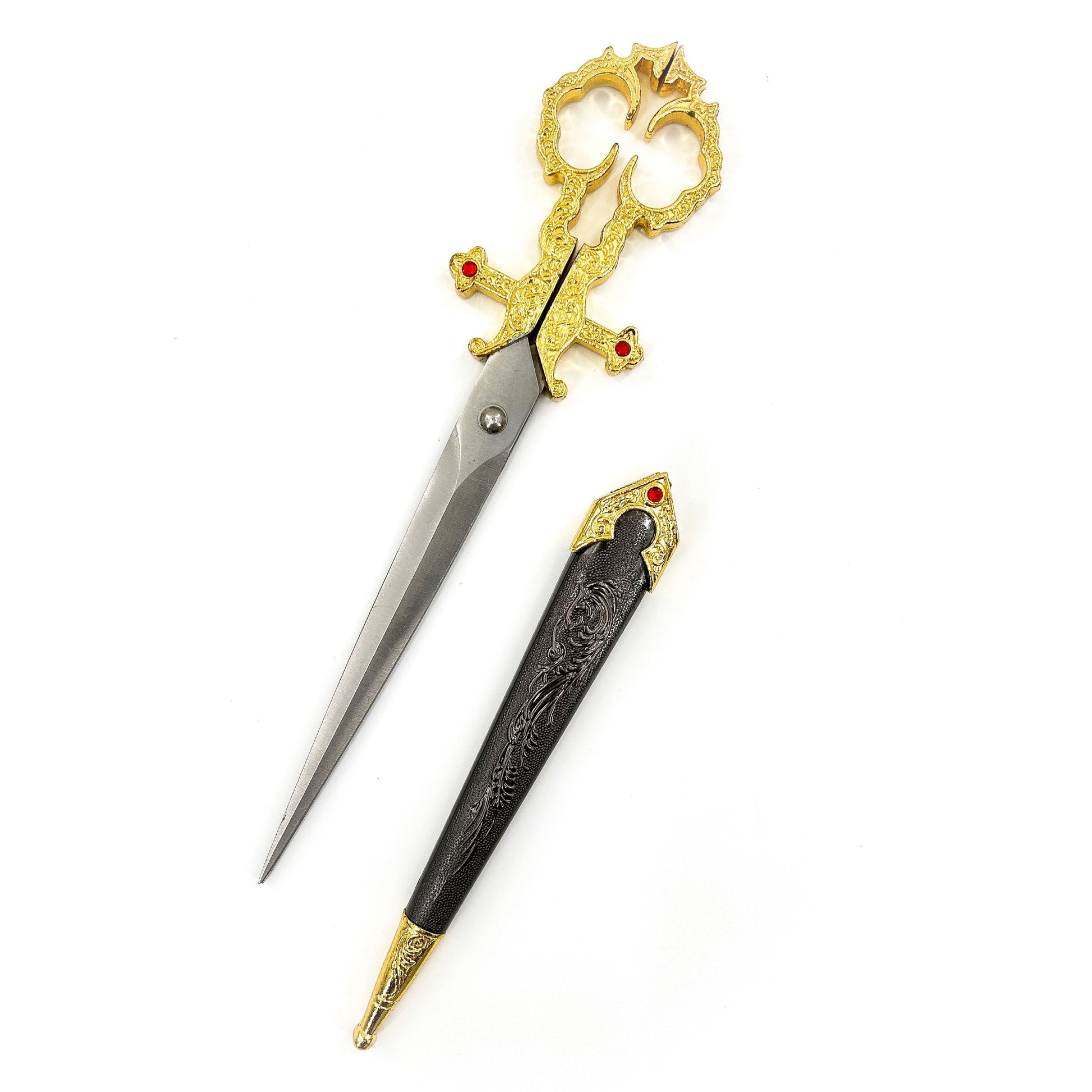 Renaissance Medieval Scissors Gold Dagger