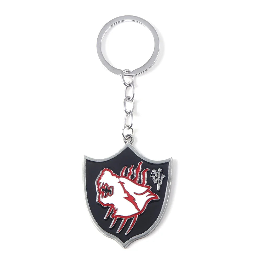 Residents Evils Remake RPD Keys Set Raccoon Police Department Square Plum Heart logo Keychain Cosplay Costume Accessories Gift