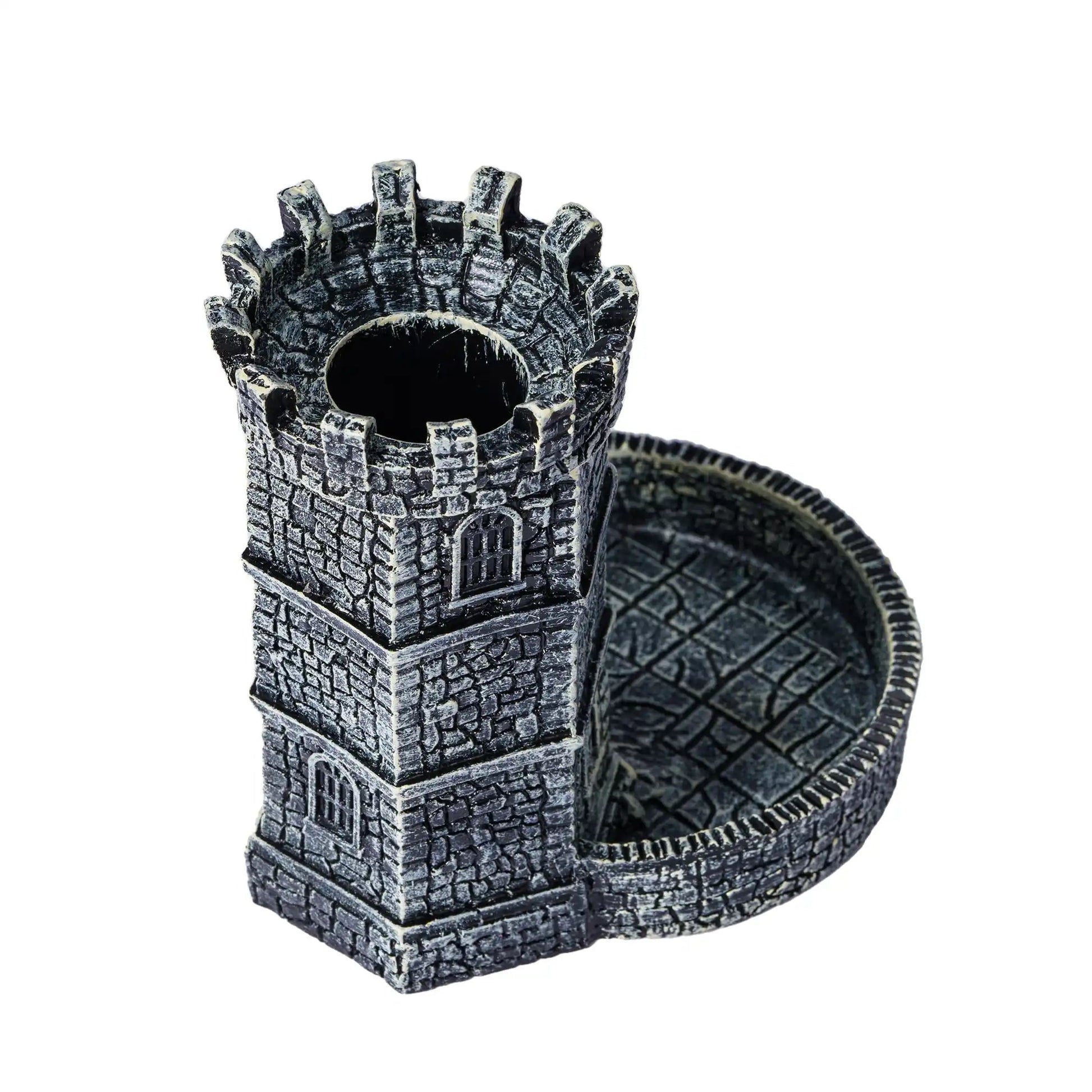 Resin Dice Tower Die Roller Castle Rolling Case City Wall Ancient Tower for DND, Board Game, D&D, RPG, Desktop Decoration