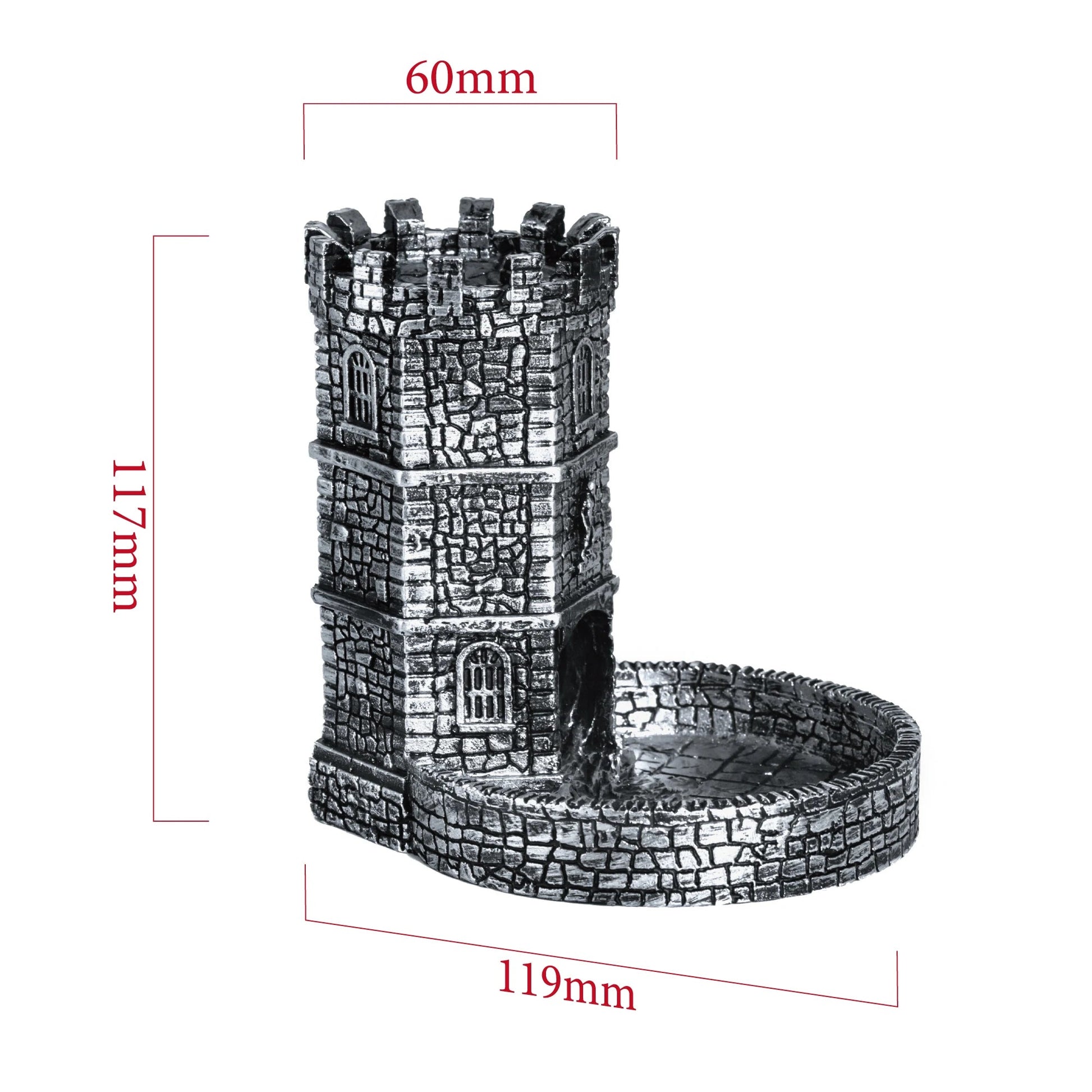 Resin Dice Tower Die Roller Castle Rolling Case City Wall Ancient Tower for DND, Board Game, D&D, RPG, Desktop Decoration