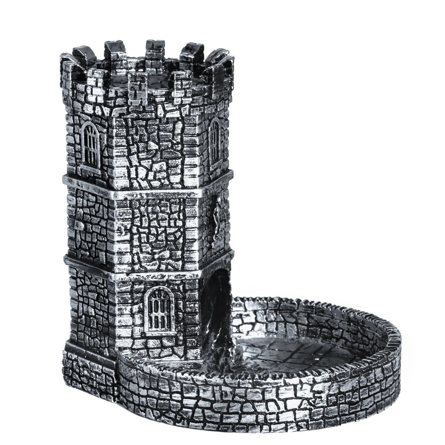 Resin Dice Tower Die Roller Castle Rolling Case City Wall Ancient Tower for DND, Board Game, D&D, RPG, Desktop Decoration