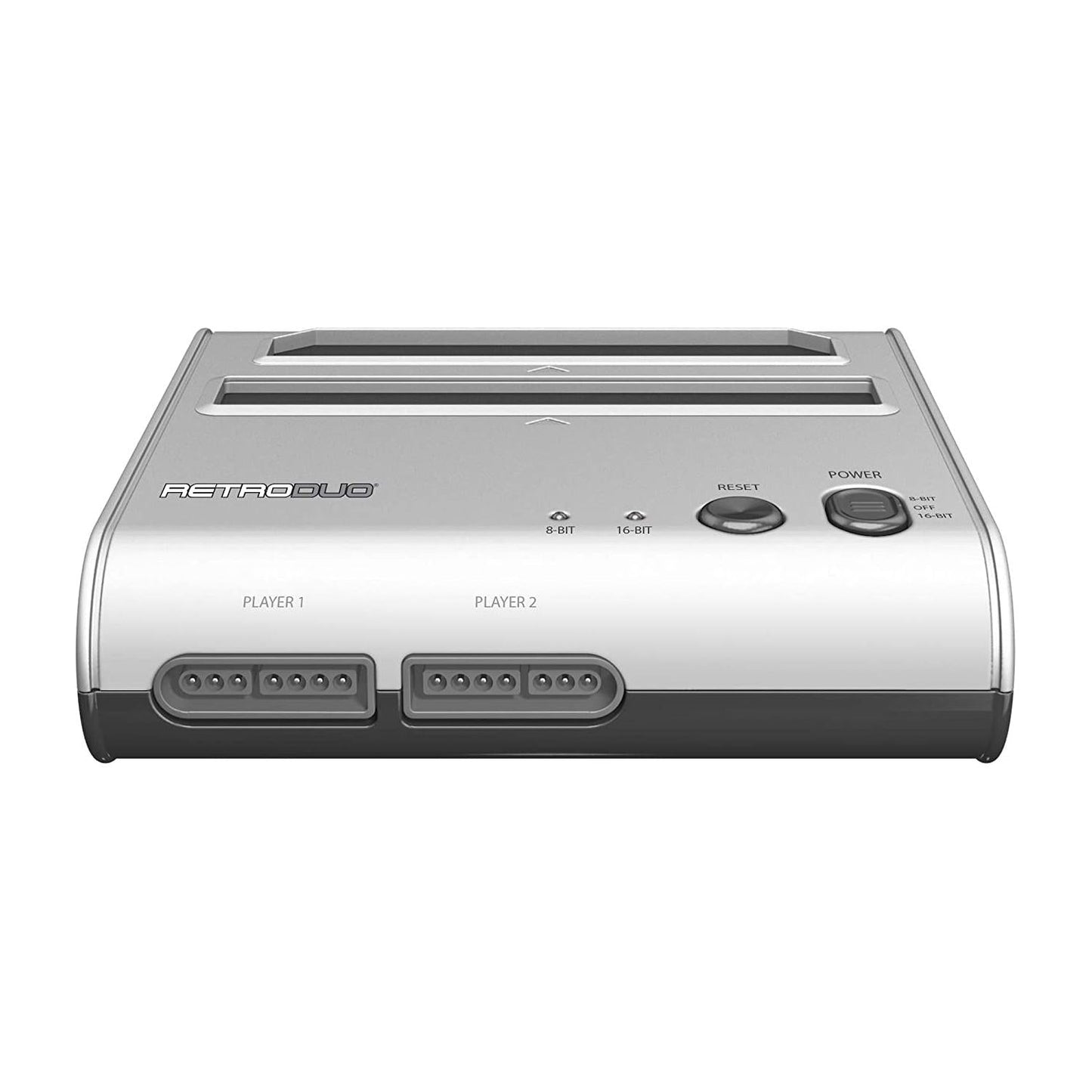 Retro-Bit Retro Duo 2 in 1 Console System Compatible With Original NES/SNES, & Super Nintendo Games - Silver/Black