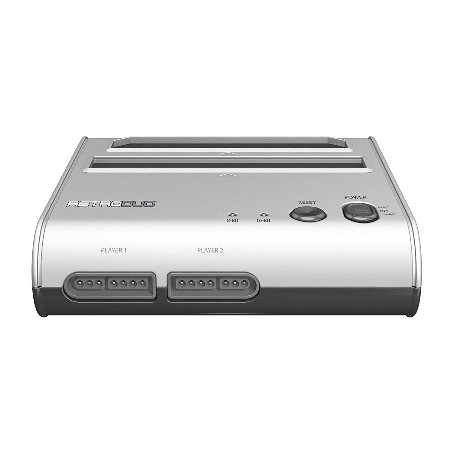 Retro-Bit Retro Duo 2 in 1 Console System Compatible With Original NES/SNES, & Super Nintendo Games - Silver/Black