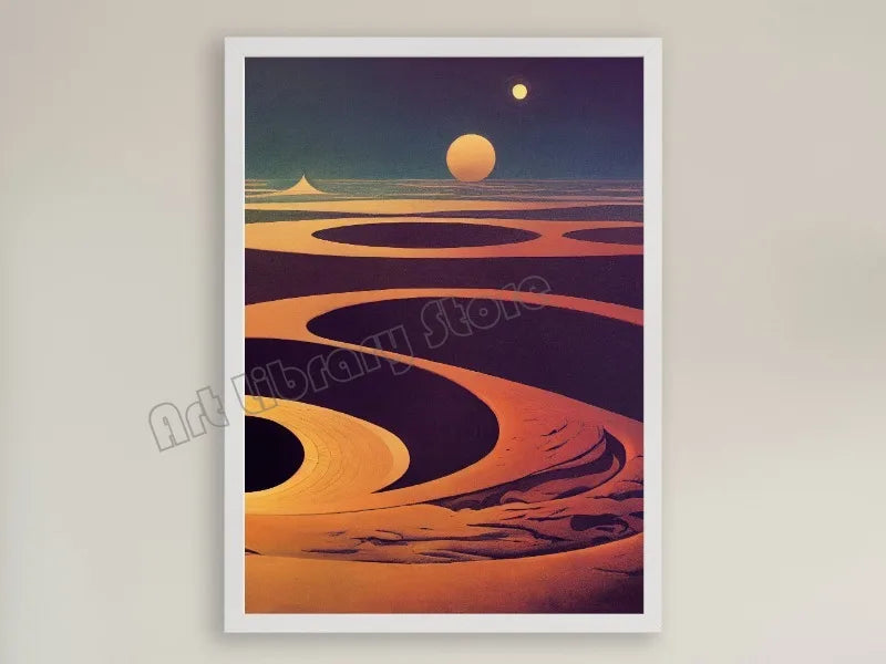 Retro Dune Classic Movie Inspired Poster Mid Century Arrakis Desert Travel Wall Art Pictures Canvas Painting Home Decor Gift