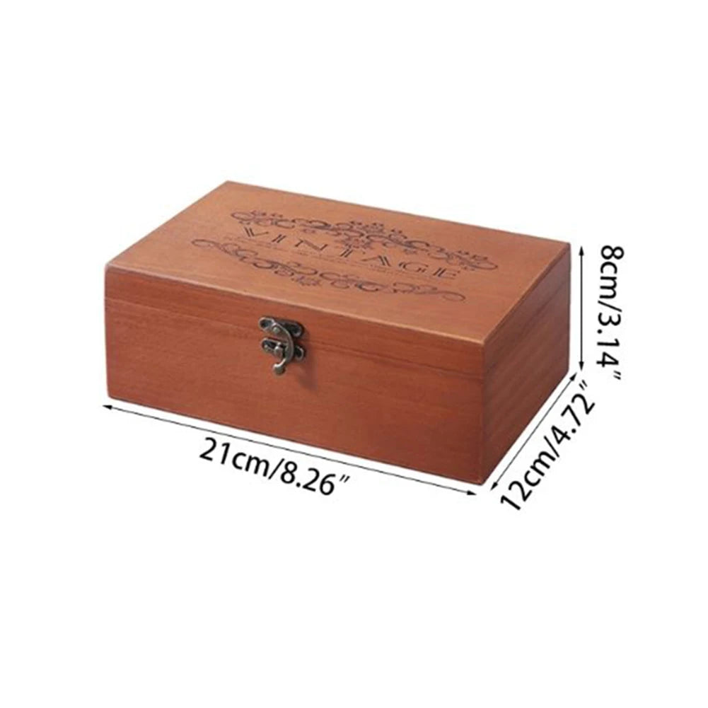 Retro Wooden Storage Box Pine Rectangular Flip Solid Wood Gift Box With Lid Jewelry Organizer Container Case For Home Storage