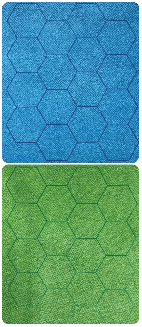 Reversible Vinyl Megamat Blue-Green 1 inch Hexes (34.5in x 48in)