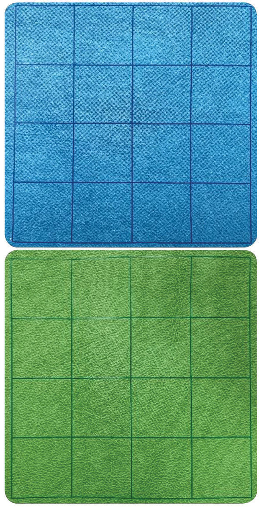 Reversible Vinyl Megamat Blue-Green 1 inch Squares (34.5in x 48in)